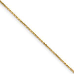 1.1mm 14k Yellow Gold Solid Flat Cable Chain Necklace, 22 Inch
